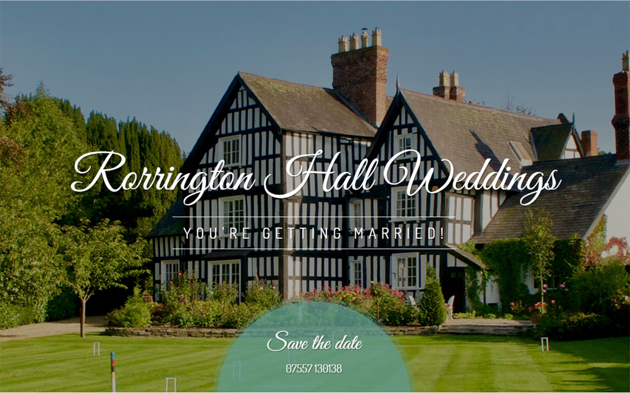 Rorrington Hall Wedding Venue Web Design